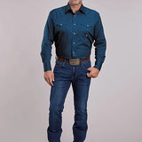 Roper 2981 Solid Poplin (Navy) - Men's Western Shirt