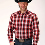 Roper 1844 Basic Plaid (Red) - Men's Western Shirt