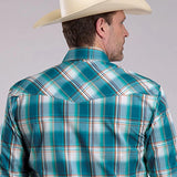 Roper 2890 Sunset Plaid (Blue) - Men's Western Shirt
