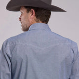 Roper 2892 Stretch Minicheck (Blue) - Men's Western Shirt