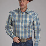 Roper 2159 Dungaree Plaid (Blue) - Men's Western Shirt