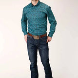 Roper 1377 Agave Paisley (Blue) - Men's Western Shirt