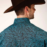 Roper 1377 Agave Paisley (Blue) - Men's Western Shirt