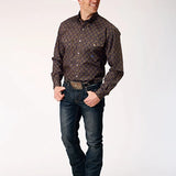 Roper 1839 Diamond Medallion (Brown) - Men's Western Shirt