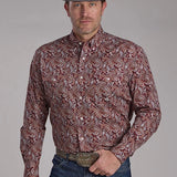 Roper 2242 Sangria Paisley (Wine) - Men's Western Shirt