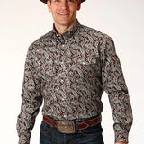 Roper 1218 Pine Paisley (Brown) - Men's Western Shirt