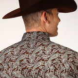 Roper 1218 Pine Paisley (Brown) - Men's Western Shirt