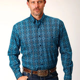 Roper 1663 Gothic Medallion (Blue) - Men's Western Shirt
