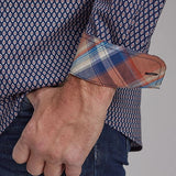 Roper 2157 Diamond Eye Geo (Blue) - Men's Western Shirt