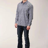 Roper 1380 Crystal Medallion (Blue) - Men's Western Shirt