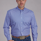 Roper 2385 Periwinkle Foulard (Blue) - Men's Western Shirt
