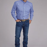 Roper 2385 Periwinkle Foulard (Blue) - Men's Western Shirt