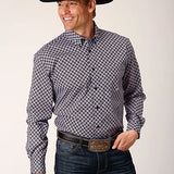 Roper 1666 Tile Foulard (Black) - Men's Western Shirt