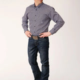 Roper 1666 Tile Foulard (Black) - Men's Western Shirt