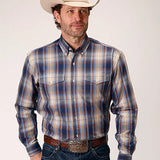 Roper 1842 Ranch Plaid (Blue) - Men's Western Shirt