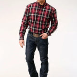 Roper 1228 Saddle Plaid (Red) - Men's Western Shirt