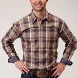 Roper 1229 Cider Plaid (Brown) - Men's Western Shirt