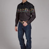 Roper 2121 Bullriders Scene (Black) - Men's Western Shirt