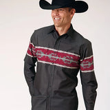 Roper 1812 Aztec Border (Black) - Men's Western Shirt