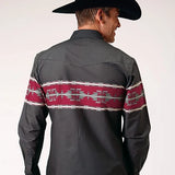 Roper 1812 Aztec Border (Black) - Men's Western Shirt