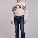 Roper 2845 Aztec Border (Cream) - Men's Western Shirt