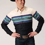 Roper 1296 Serape Border (Black) - Men's Western Shirt