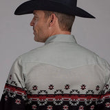 Roper 2118 Ombre Aztec (Black) - Men's Western Shirt