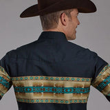 Roper 2120 Aztec Border (Navy) - Men's Western Shirt