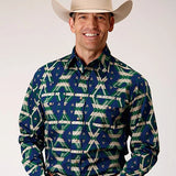 Roper 1814 Aztec Allover Print (Navy) - Men's Western Shirt