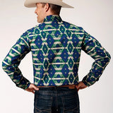 Roper 1814 Aztec Allover Print (Navy) - Men's Western Shirt