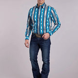 Roper 2843 Deadstock Stripe (Blue) - Men's Western Shirt