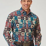 Roper 1909 Vintage Patchwork Print (Multi) - Men's Western Shirt
