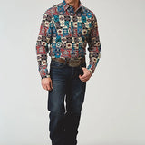 Roper 1909 Vintage Patchwork Print (Multi) - Men's Western Shirt