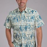 Roper 2348 Tropical Resort (Tan) - Men's Short Sleeve Shirt