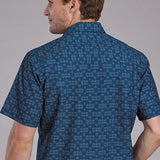 Roper 2350 Diamond Print (Blue) - Men's Short Sleeve Shirt