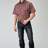 Roper 1896 Vintage Paisley (Red) - Men's Short Sleeve Shirt