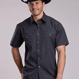 Roper 2831 Aztec Print (Grey) - Men's Short Sleeve Western Shirt