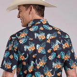Roper 2834 Hawaiian Print (Black) - Men's Short Sleeve Shirt