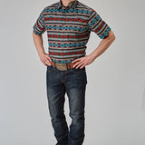 Roper 1898 Aztec Stripe (Red) - Men's Short Sleeve Shirt