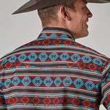Roper 1898 Aztec Stripe (Red) - Men's Short Sleeve Shirt
