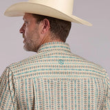 Roper 3016 Vertical Aztec (Tan) - Men's Short Sleeve Shirt