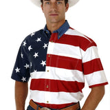 Roper Pieced Stars & Stripes (Multi) - Men's Short Sleeve Shirt