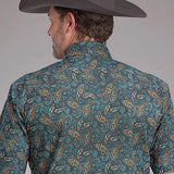 Roper 2382 Dusk Paisley (Blue) - Men's Short Sleeve Shirt