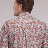 Roper 2499 Clay Paisley (Orange) - Men's Short Sleeve Shirt