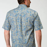 Roper 1933 Delft Paisley (Blue) - Men's Short Sleeve Shirt