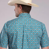 Roper 2887 Vintage Paisley (Blue) - Men's Short Sleeve Shirt