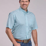 Roper 2893 Four Point Foulard (Teal) - Men's Short Sleeve Shirt