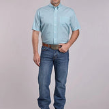 Roper 2893 Four Point Foulard (Teal) - Men's Short Sleeve Shirt
