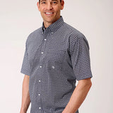 Roper 1133 Bell Foulard (Navy) - Men's Short Sleeve Shirt