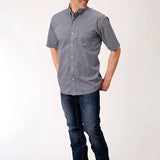 Roper 1133 Bell Foulard (Navy) - Men's Short Sleeve Shirt